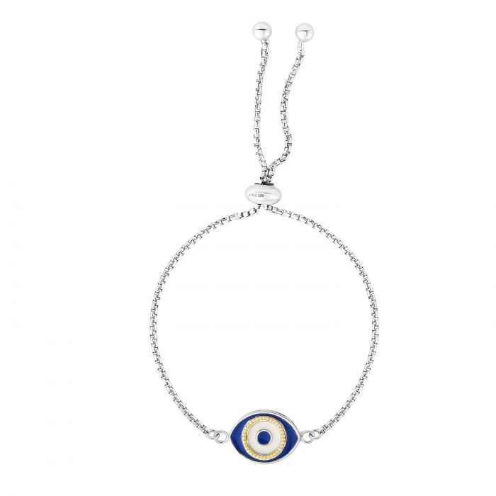 Sterling Silver Adjustable Evil Eye Bracelet