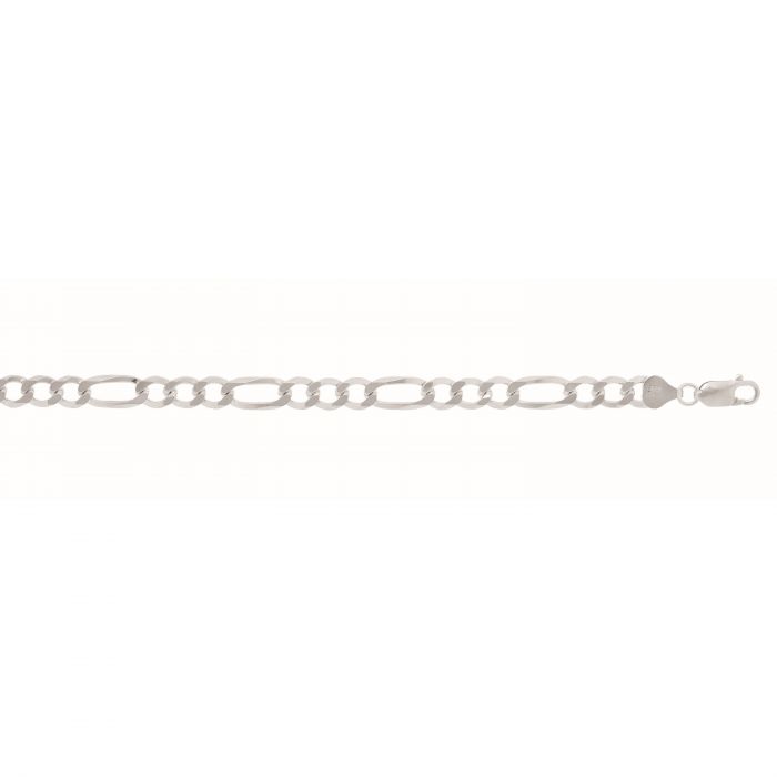 Sterling Silver 7.2mm Figaro Bracelet