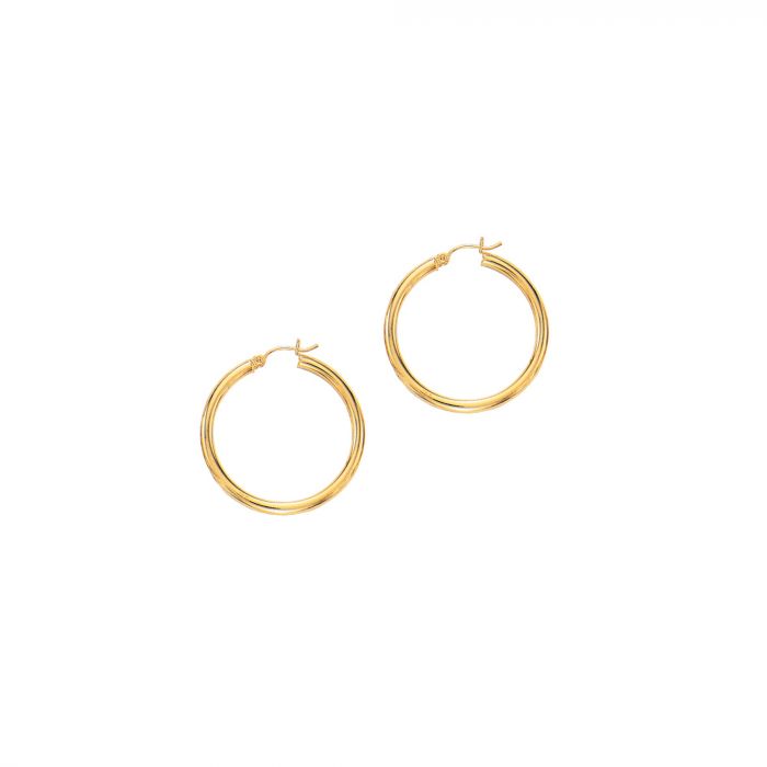 14 Karat Yellow Gold Small Hoop Earrings