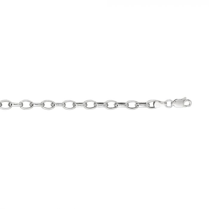 Ladies 14 Karat White Gold Rolo Bracelet