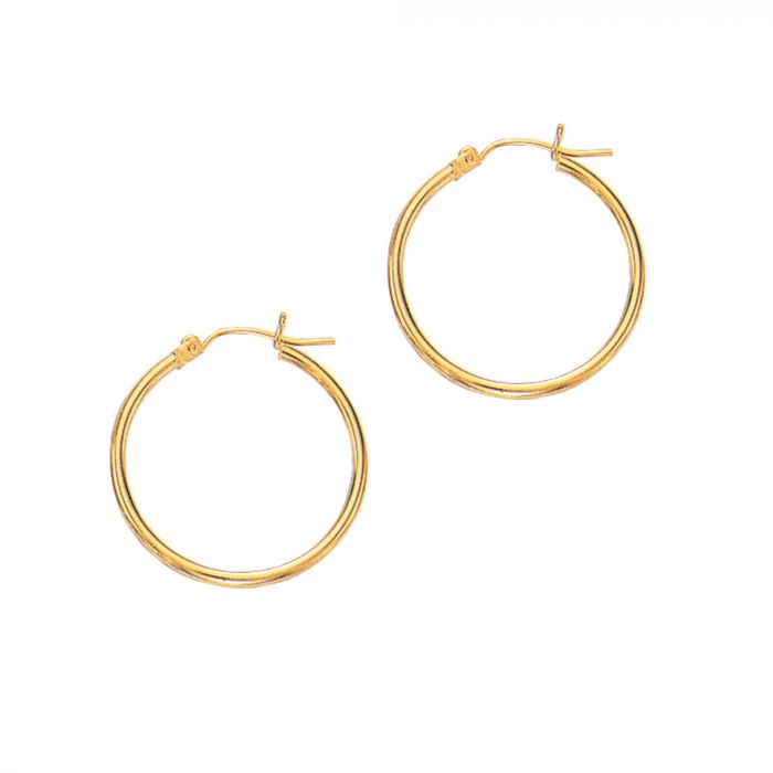 14 Karat Yellow Gold Polished Hoop Earrings