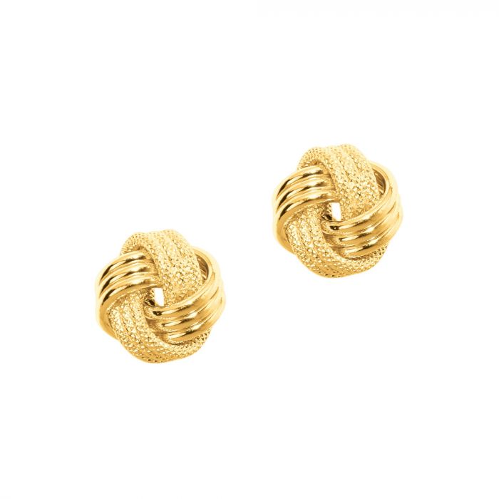 14 Karat Yellow Gold Love Knot Earrings
