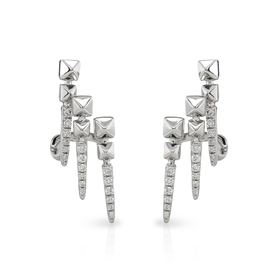 14 Karat White Gold 0.21ct Diamond Contemporary Stud Earrings