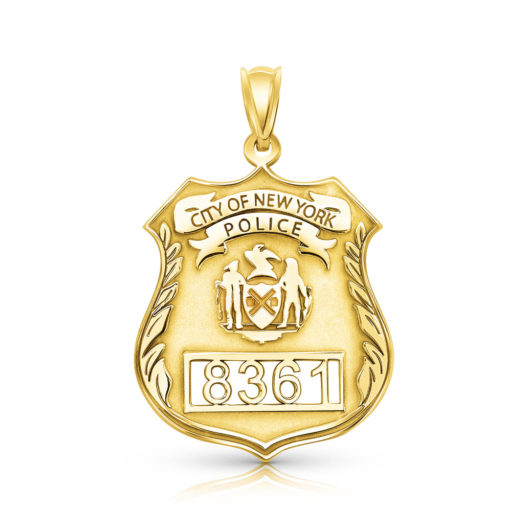 An image showing the Police Shield in Yellow Gold