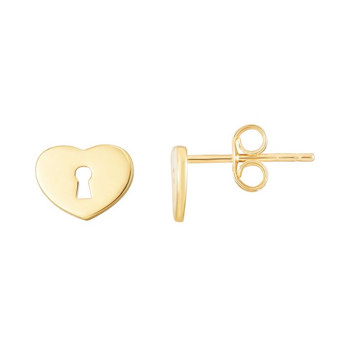14 Karat Yellow Gold Heart Earrings