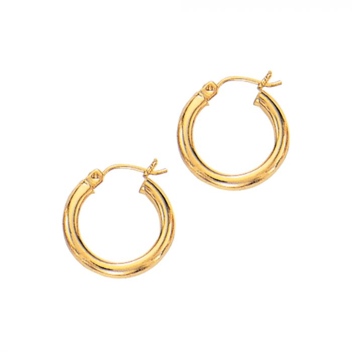 14 Karat Yellow Gold Polished Small Hoop Earrings