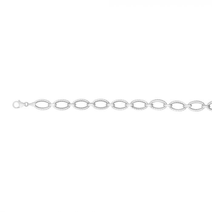 Ladies 14 Karat White Gold Open Link Bracelet