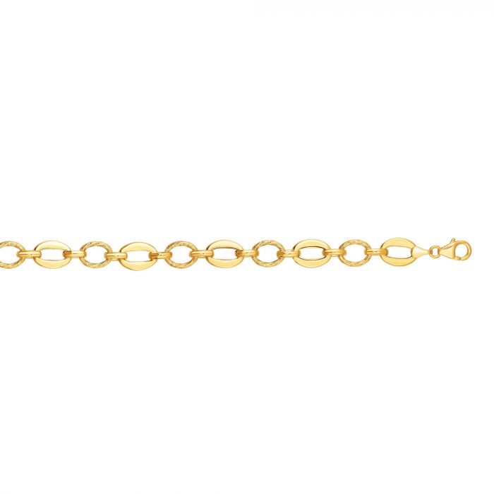 Ladies 14 Karat Yellow Gold Open Link Bracelet