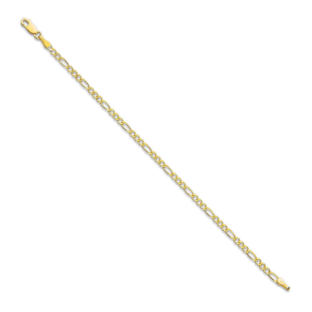 14 Karat Yellow Gold Baby Figaro Bracelet
