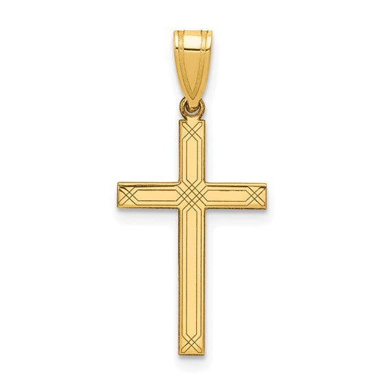 14 Karat Yellow Gold Cross Charm Pendant