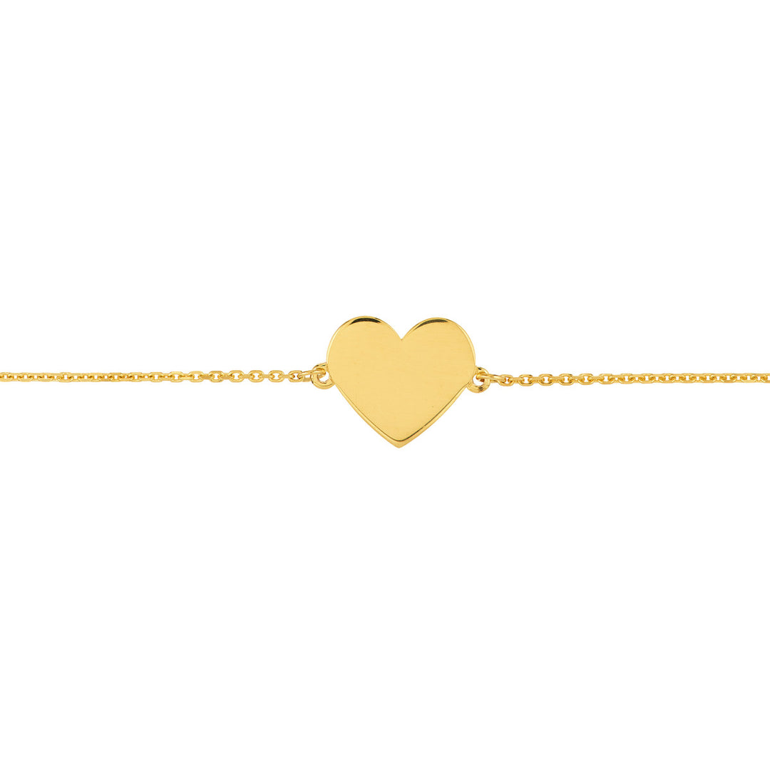 Ladies 14 Karat Yellow Gold Heart Bracelet