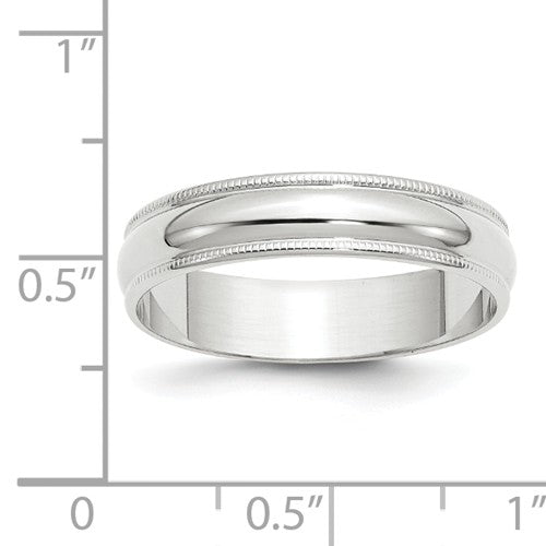 Lady's 14 Karat White Gold Milgrain Wedding Band