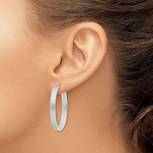 Sterling Silver Medium Hoop Earrings