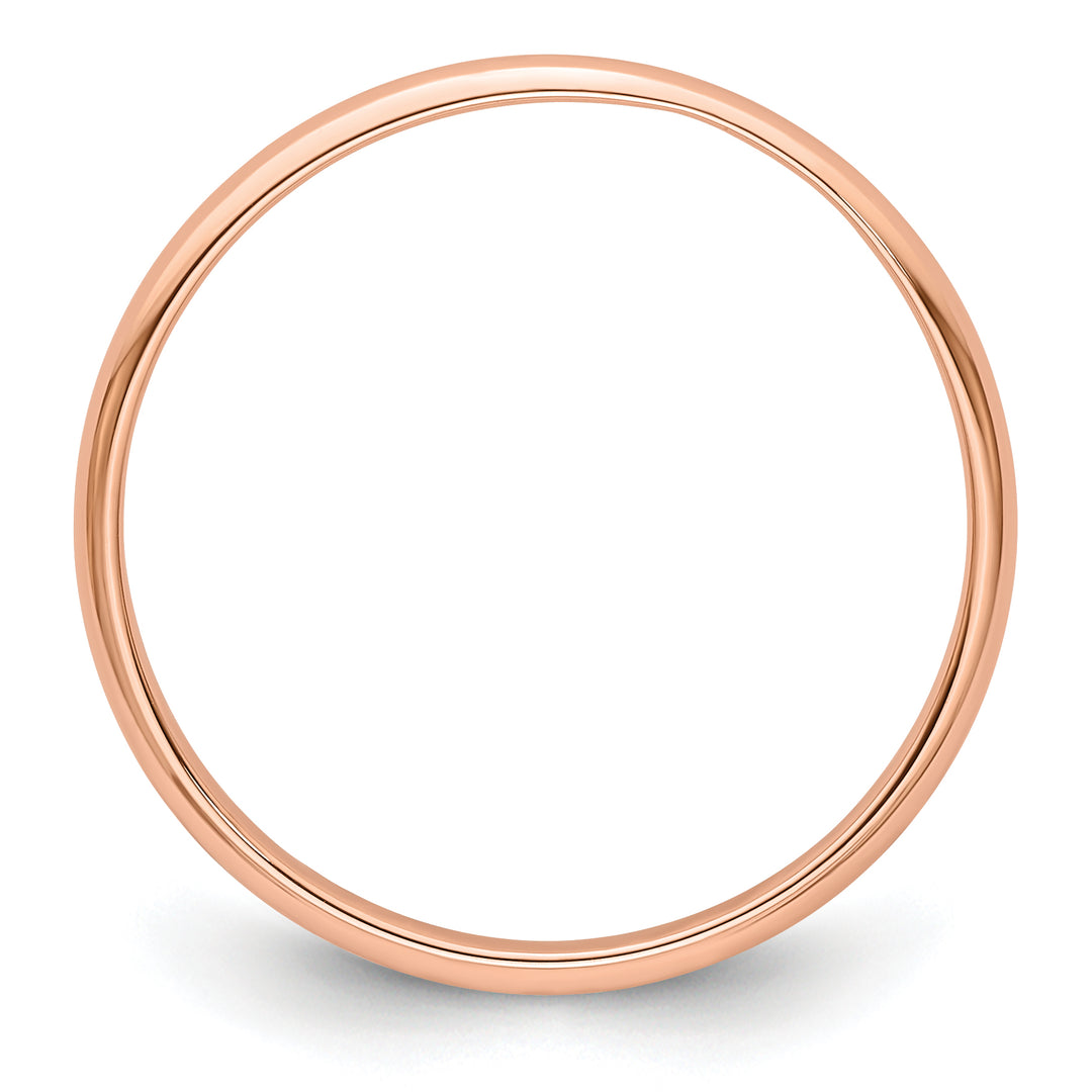 14K Rose Gold 2mm Half Round Wedding Band — Side Profile