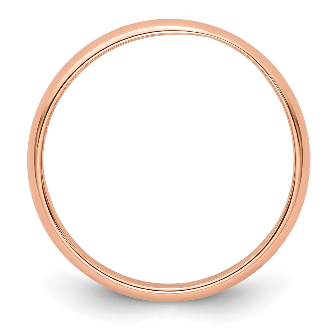 14K Rose Gold 3mm Half Round Wedding Band — Side Profile