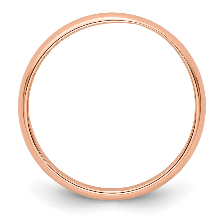 14K Rose Gold 3mm Half Round Wedding Band — Side Profile