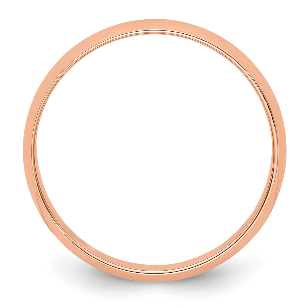 14K Rose Gold 4mm Half Round Wedding Band — Side Profile