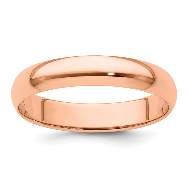 14K Rose Gold 4mm Half Round Wedding Band