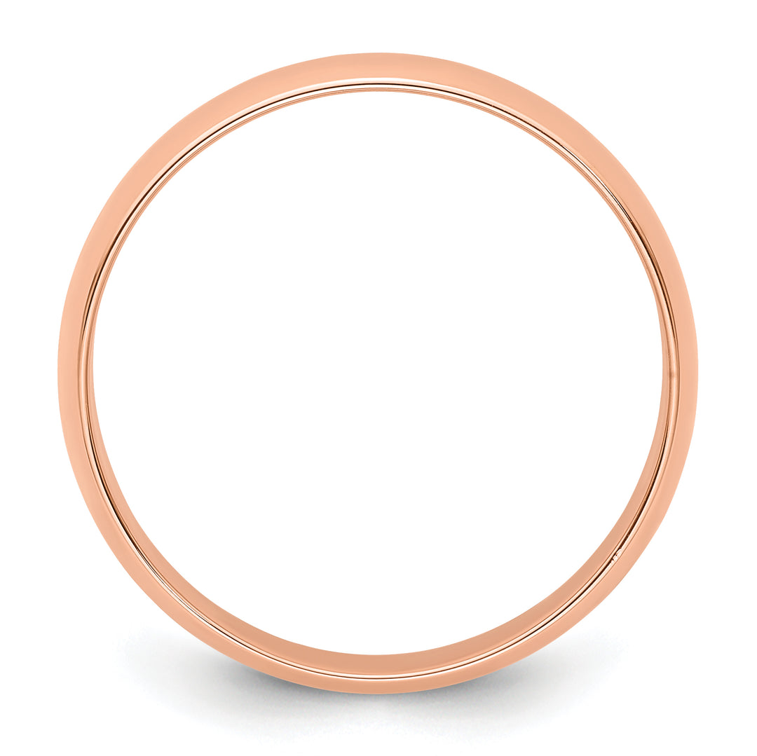 14K Rose Gold 5mm Half Round Wedding Band — Side Profile