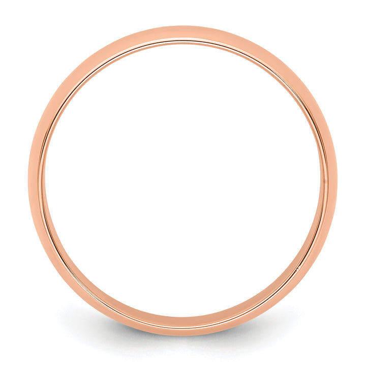 14K Rose Gold 5mm Half Round Wedding Band — Side Profile