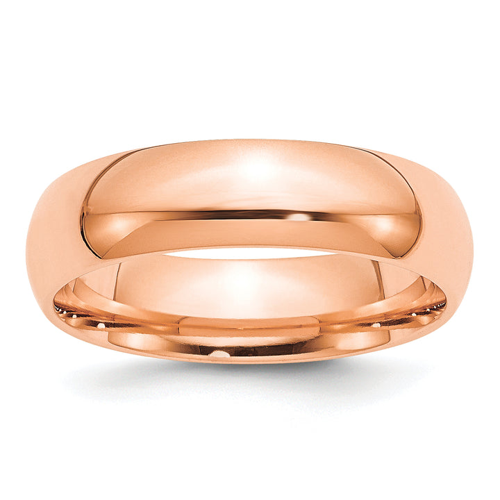 14K Rose Gold 6mm Comfort Fit Wedding Band