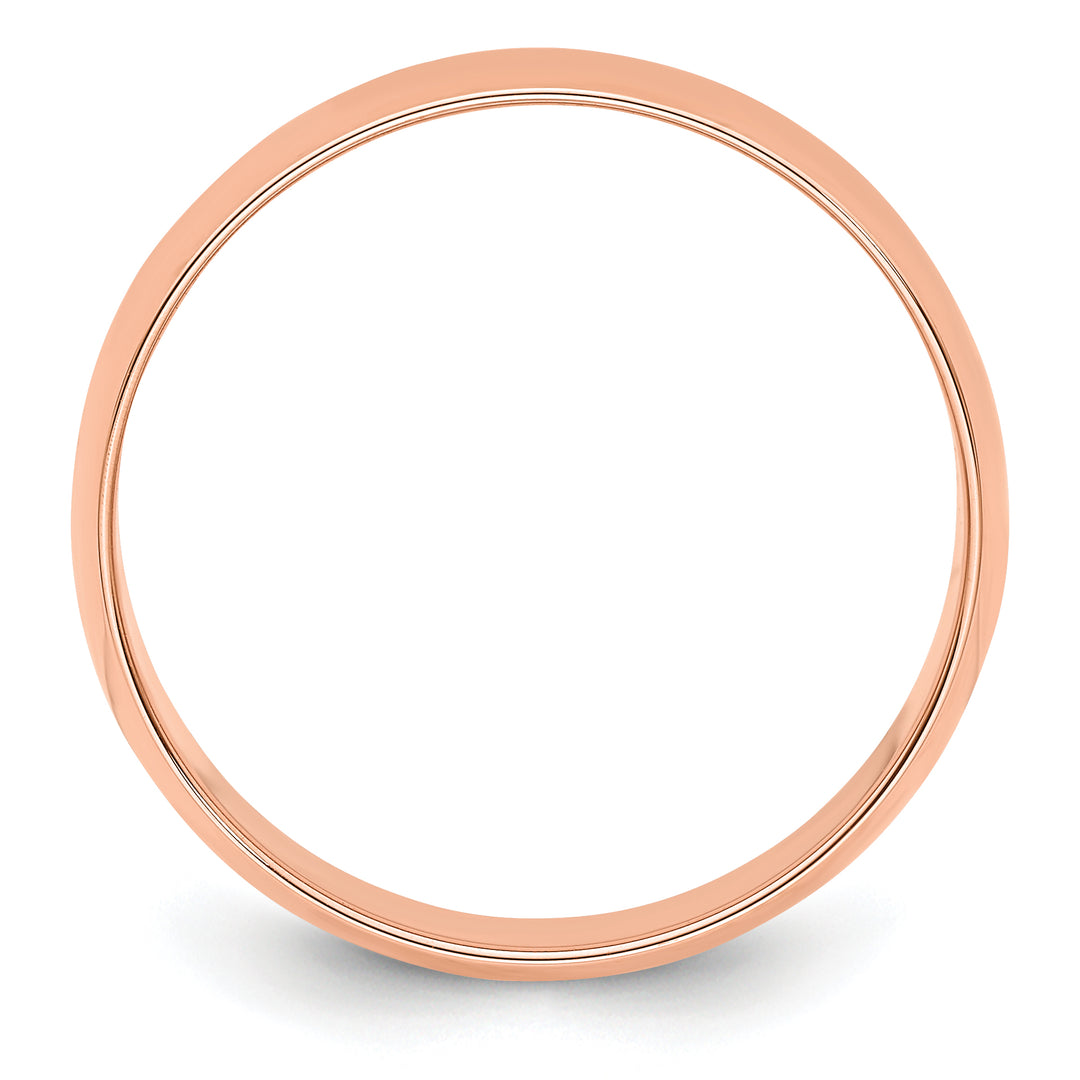 14K Rose Gold 6mm Half Round Wedding Band — Side Profile