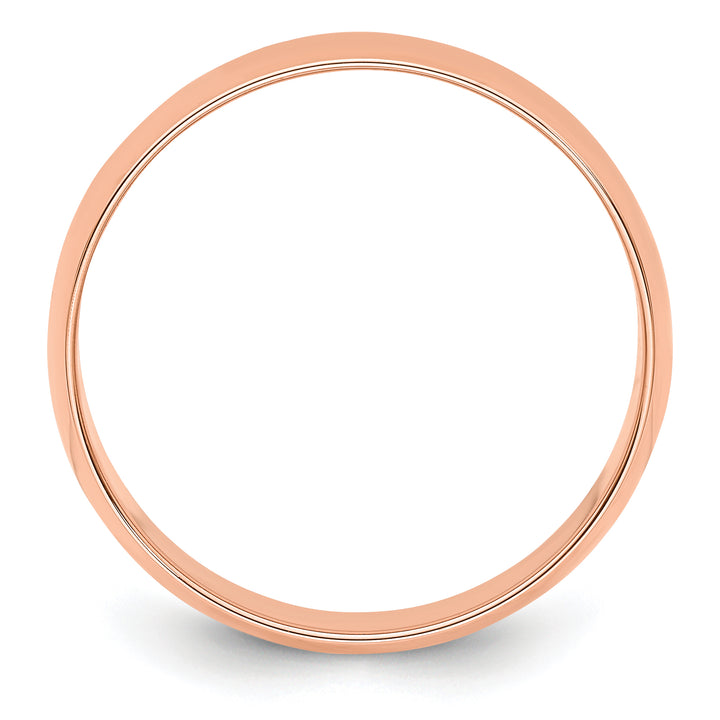 14K Rose Gold 6mm Half Round Wedding Band — Side Profile