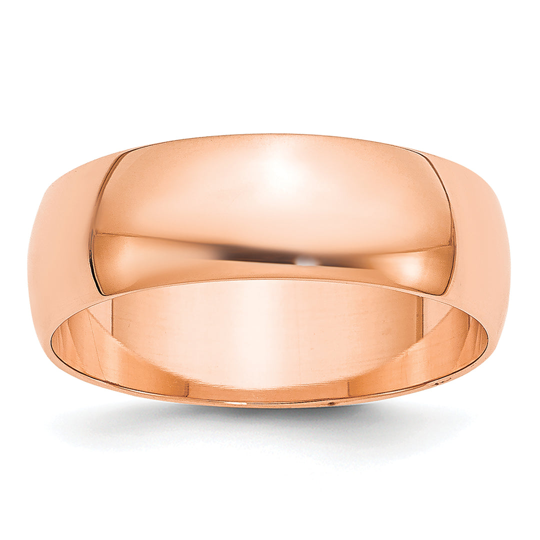 14K Rose Gold 6mm Half Round Wedding Band