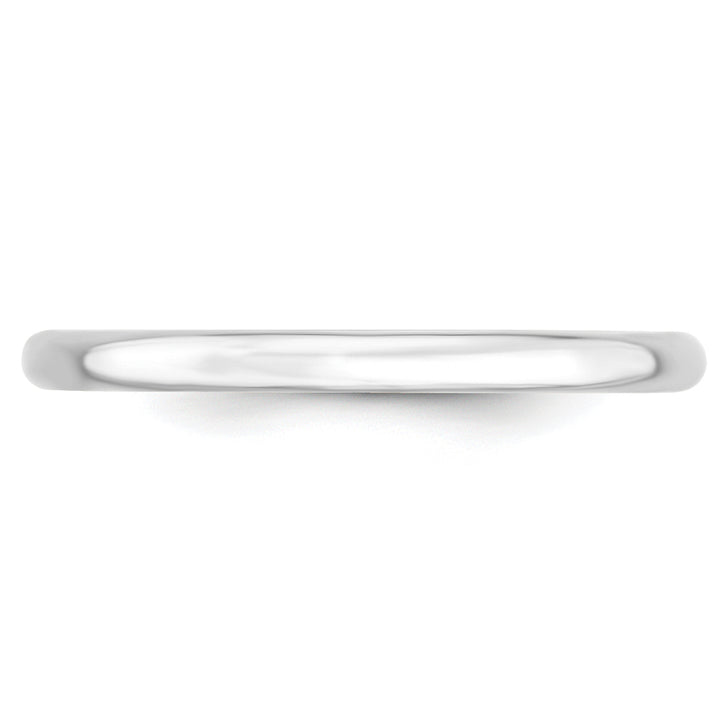 14K White Gold 2mm Comfort Fit Wedding Band - Front View