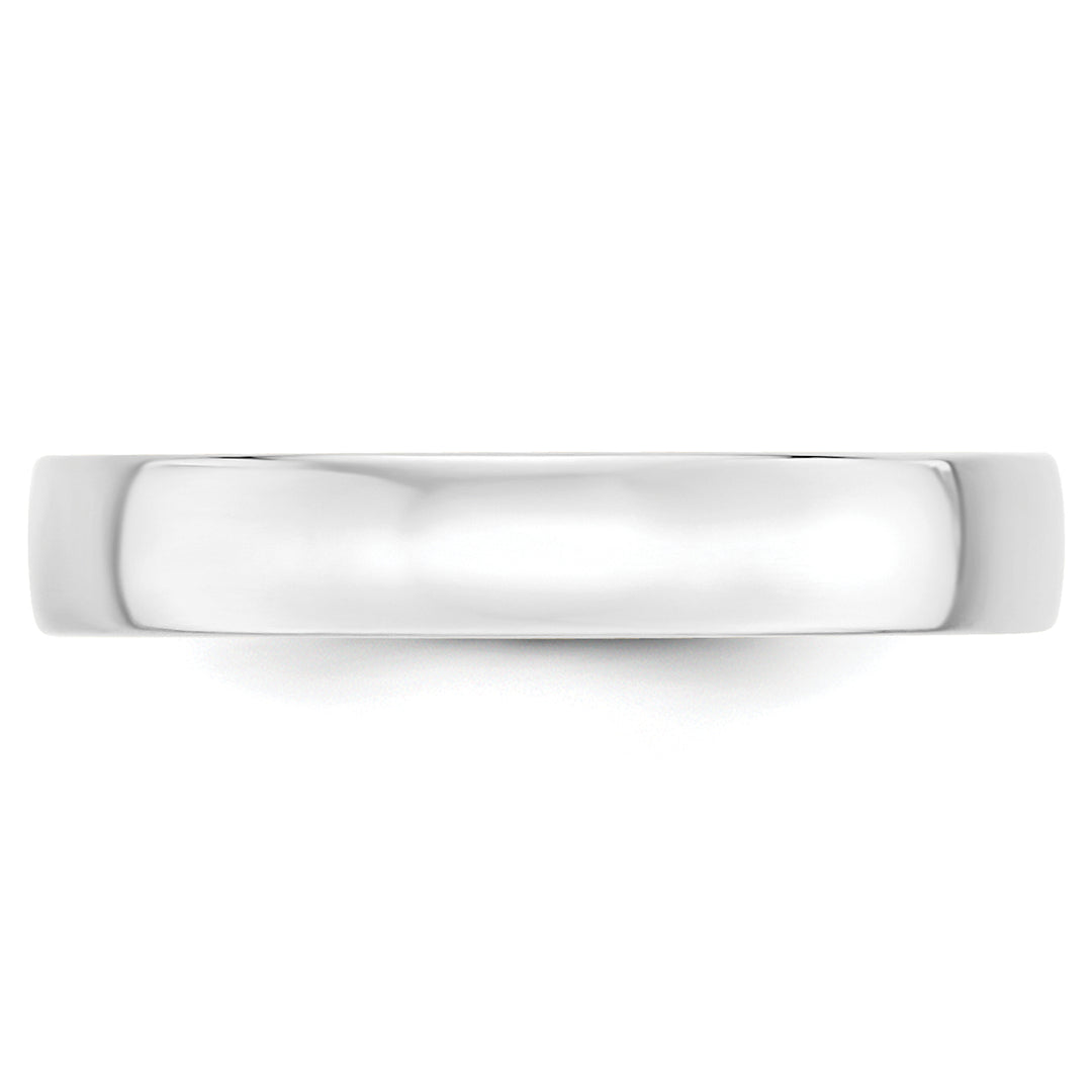 14K White Gold 4mm Comfort Fit Wedding Band - Front View