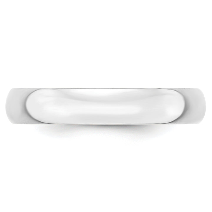 14K White Gold 4mm Half Round Wedding Band — Front View