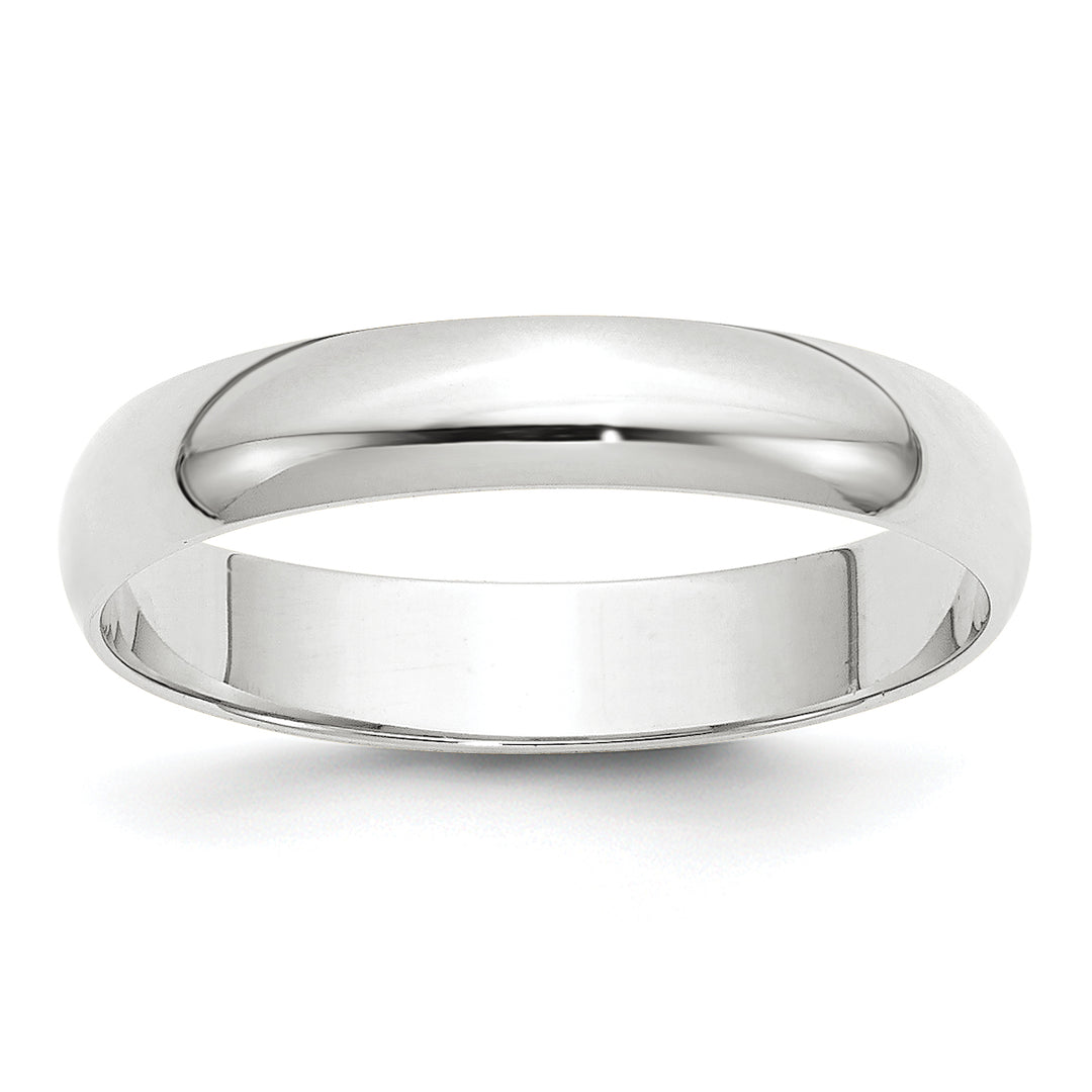 14K White Gold 4mm Half Round Wedding Band