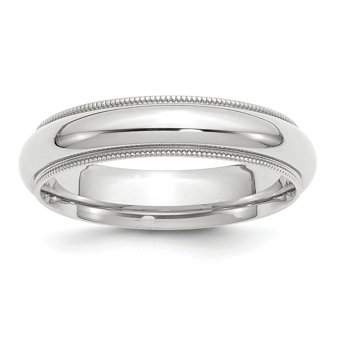 14K White Gold 5mm Comfort Fit Milgrain Wedding Band