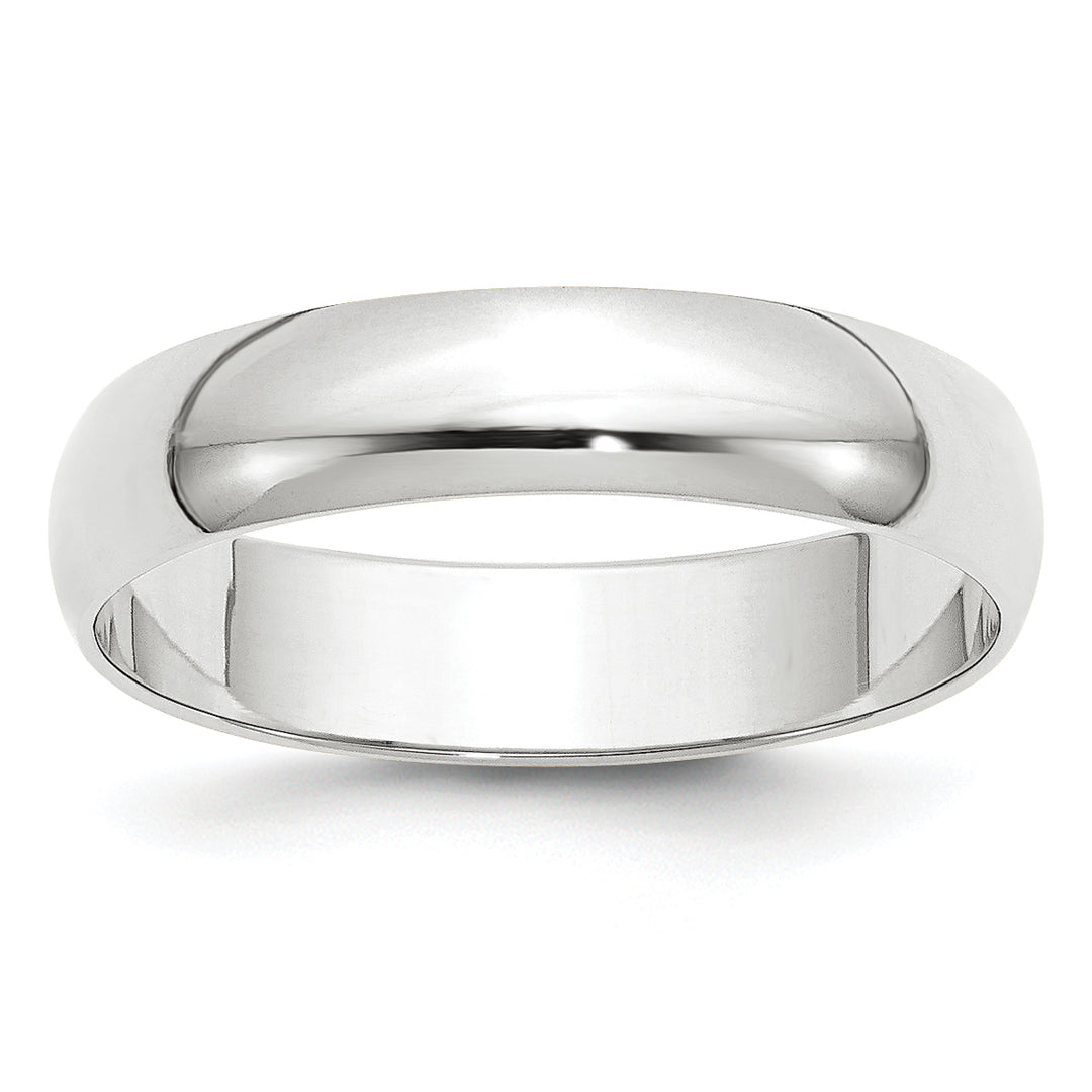14K White Gold 5mm Half Round Wedding Band