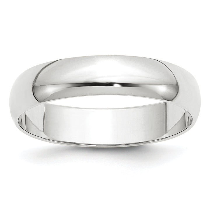 14K White Gold 5mm Half Round Wedding Band