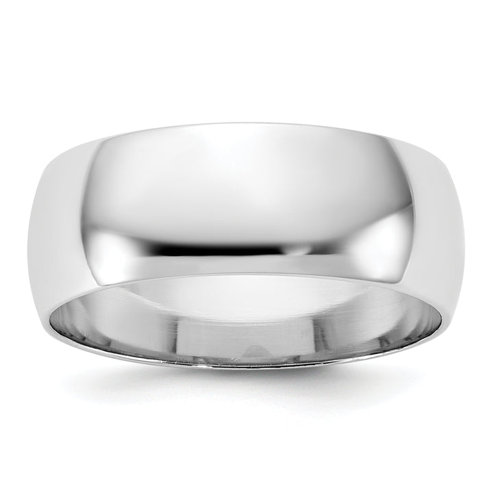 14K White Gold 7mm Half Round Wedding Band