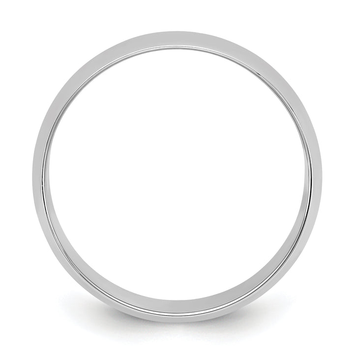 14K White Gold 8mm Half Round Wedding Band — Front View