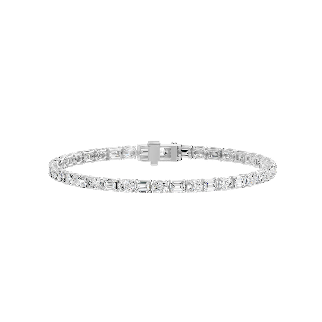 14K white gold mixed-cut lab-grown diamond tennis bracelet 7.82 carats