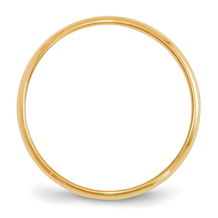14K Yellow Gold 2mm Half Round Wedding Band — Front View