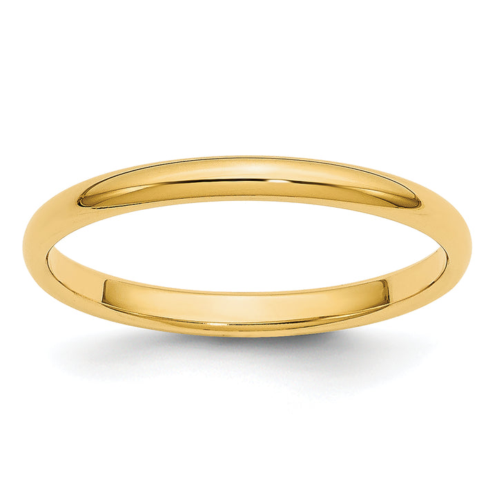 14K Yellow Gold 2mm Half Round Wedding Band