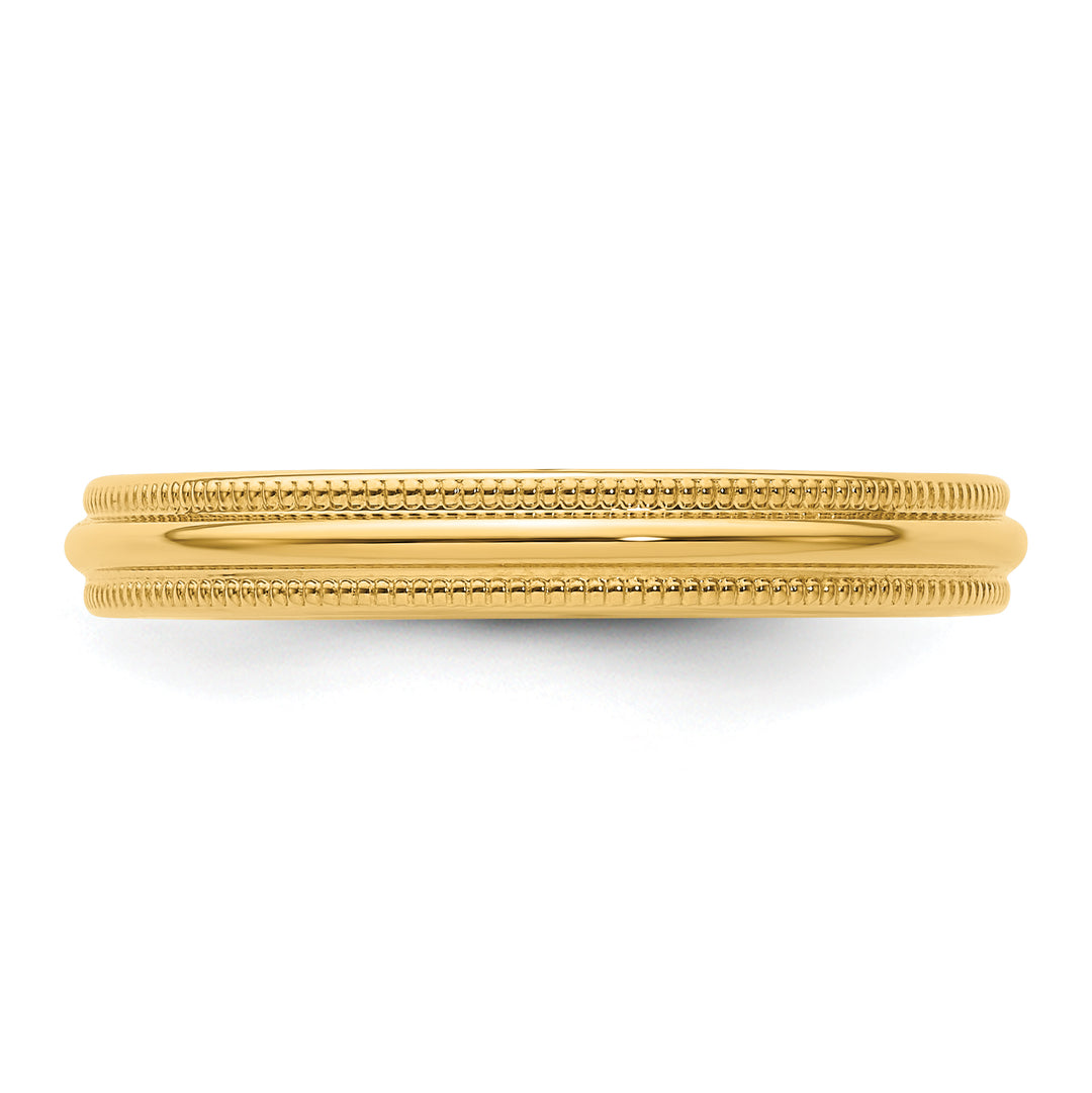 14K Yellow Gold 3mm Comfort Fit Milgrain Wedding Band - Collection