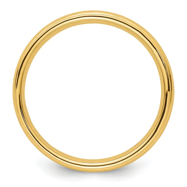 14K Gold 4mm Comfort Fit Milgrain Wedding Band