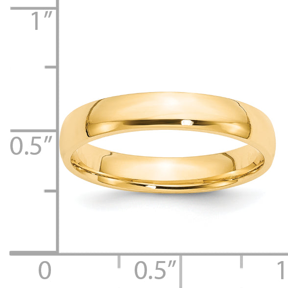 14K Yellow Gold 4mm Comfort Fit Wedding Band - Side Profile