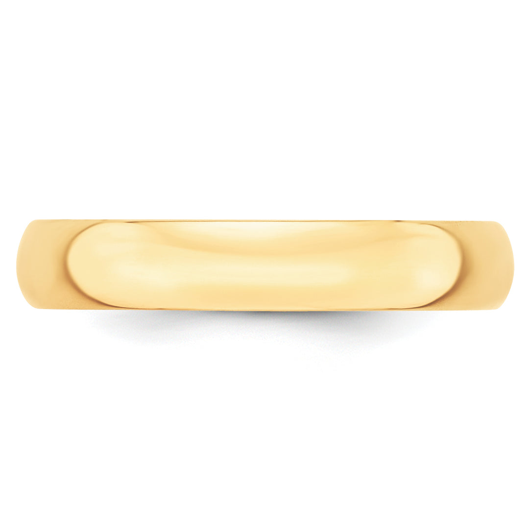 14K Yellow Gold 4mm Half Round Wedding Band — Front View