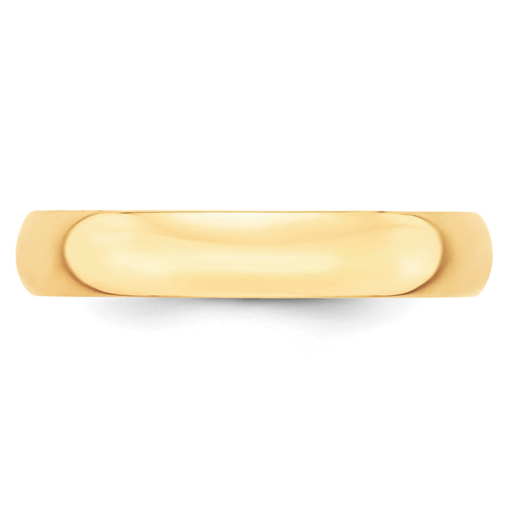 14K Yellow Gold 4mm Half Round Wedding Band — Front View