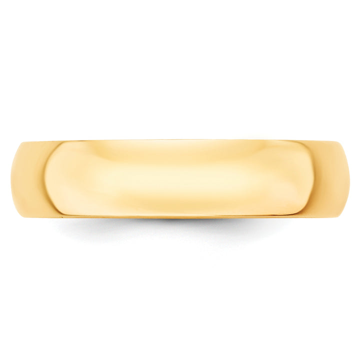 14K Yellow Gold 5mm Half Round Wedding Band — Front View