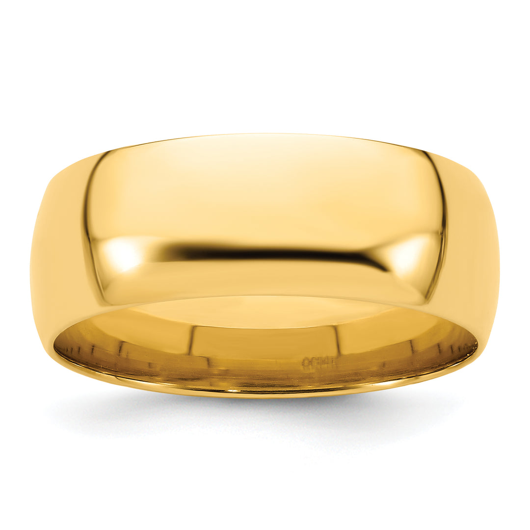 14K Yellow Gold 8mm Comfort Fit Wedding Band