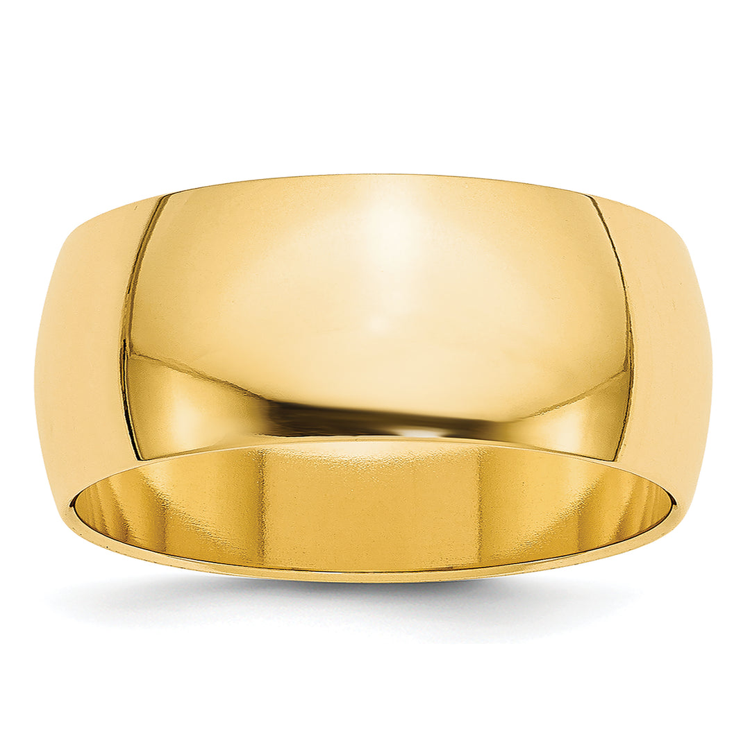 14K Yellow Gold 8mm Half Round Wedding Band