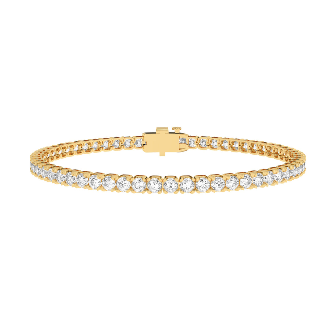 14K yellow gold round lab-grown diamond tennis bracelet 5.02 carats