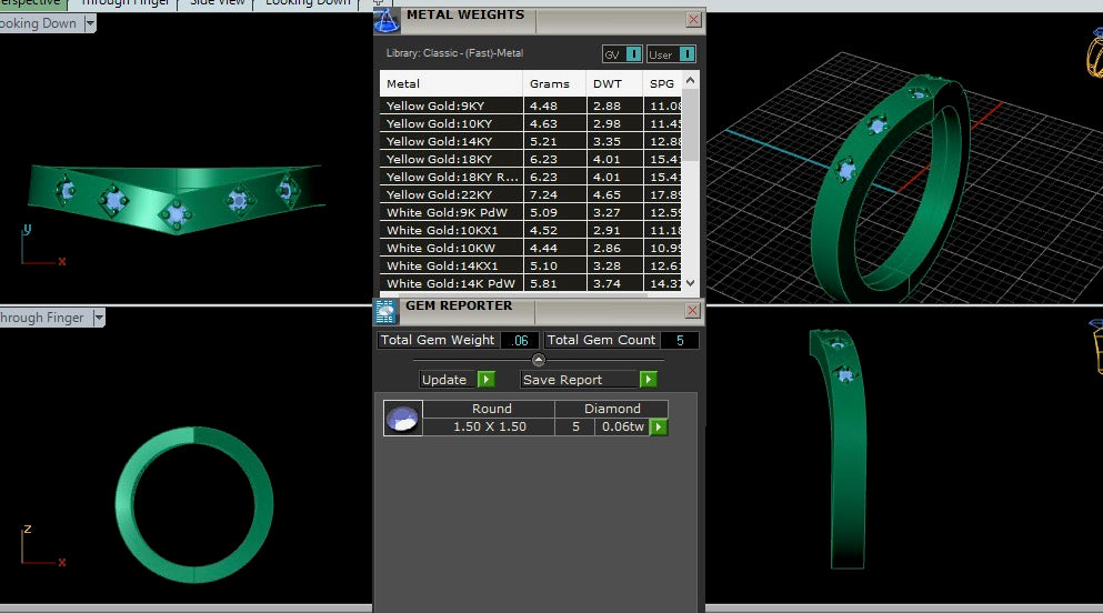 CAD digital rendering of the 14k yellow gold lab grown diamond chevron wedding band designed at AJ's Jewelry Queens NY